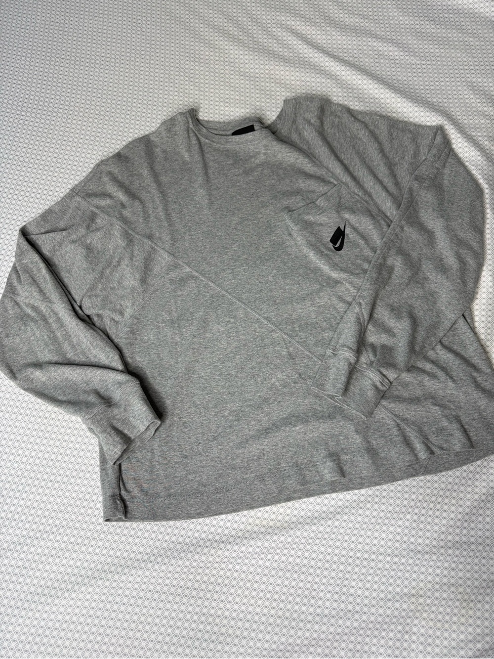Nike Women’s Grey Crewneck Sweatshirt with Pocket Logo